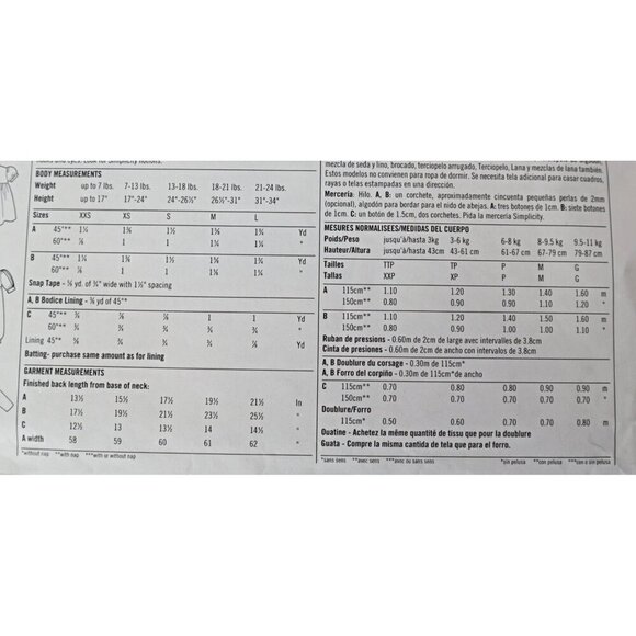 Simplicity 9021 Sewing Pattern Fairy Tales Babies Romper Dress Jacket Size XXS X - Picture 2 of 4